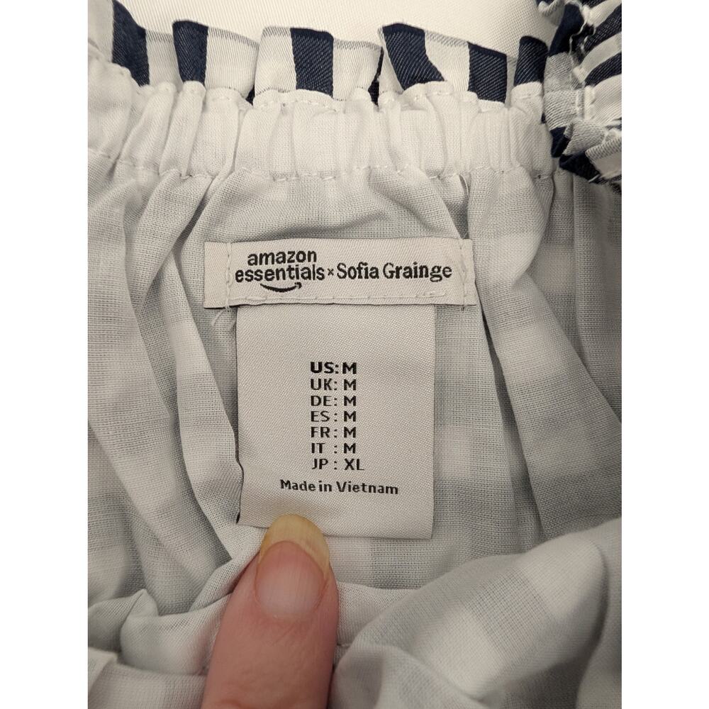 Sofia Grainge X Amazon Cotton Navy Gingham Plaid Medium Cottagecore Feminine - Picture 6 of 9